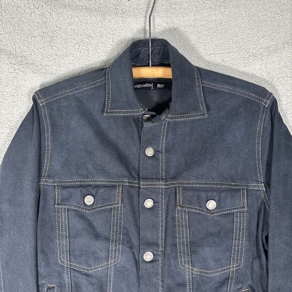 Woodies Denim Trucker Jacket Women's Size L Stretch Dark Blue RFID Pocket Type 3 - Picture 2 of 16